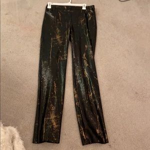 Black and gold snakeskin pants